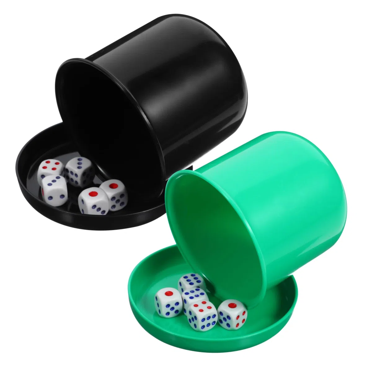 Toyvian 5 Pezzi Di Dadi Impilabili Tazza Punto Di Plastica Dadi Agitatore Di Set Di Tazze Di Plastica Set Gioco Tazze Con Coperchio Base Shaker Tazza I Giocattolo D6