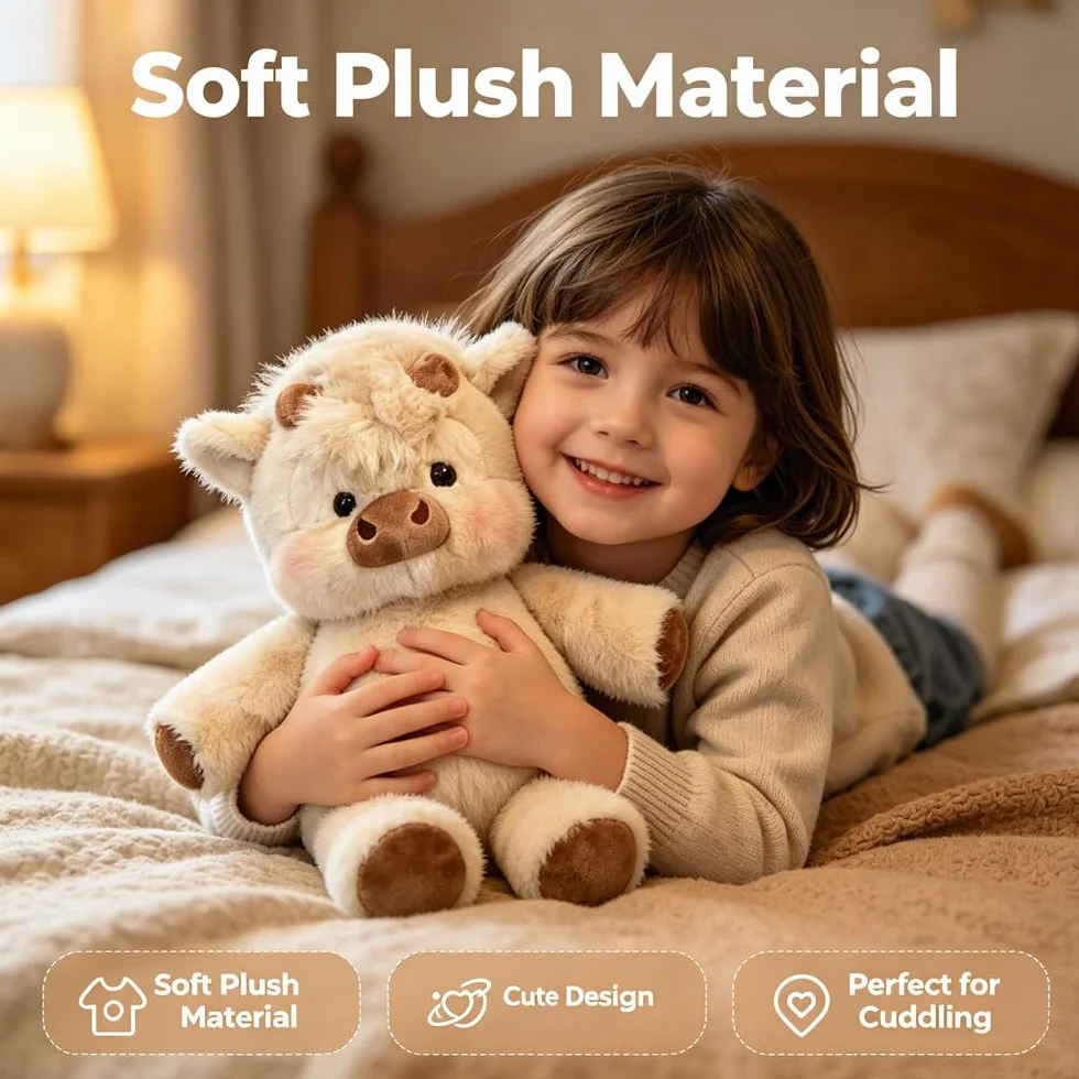 45cm Peluche Di Cinghiale，Peluche Che Corre, Peluch Mucca, Vitello Che Corre Morbido Giocattolo,Bambola Da Collezione，A Forma Di Pecora In Cartone Peluch Animato， regalo per ragazzi, ragazze, bambini