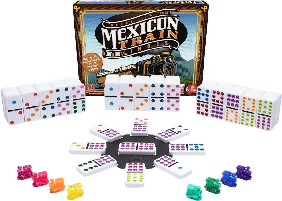 Mexican Train Dominos - Gioco da tavolo - Gioco del domino - Da 6 anni - Da 1 a 8 giocatori