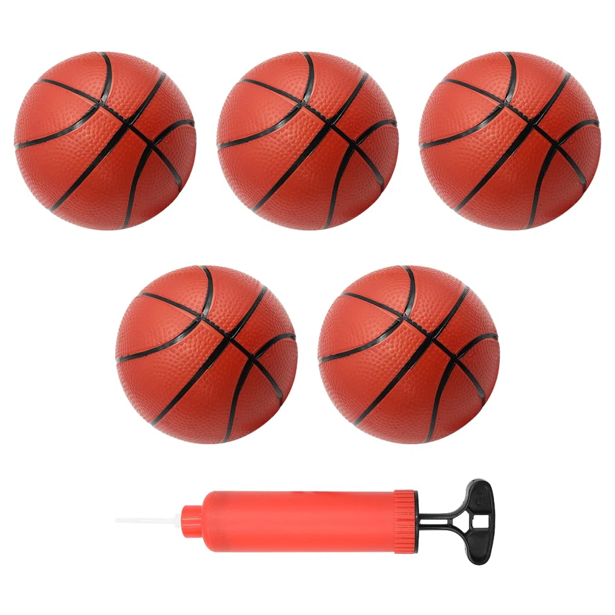 Mini-Basket, 5 Pezzi da 14 cm Piccole Palle da Basket, Palloni da Basket Gonfiabili per Bambini con Pompa, Palloni da Piscina per Giochi Sportivi da Spiaggia per Feste Indoor e Outdoor