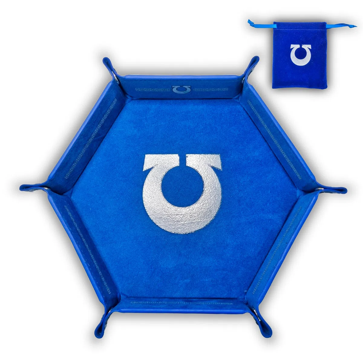 Dungeon Tavola Dadi Space Marines + Borsa Porta Dadi Primaris 40k, Vassoio Dadi Ultramarines 40000, Giochi di Ruolo, Space Marine, Ultramarine.