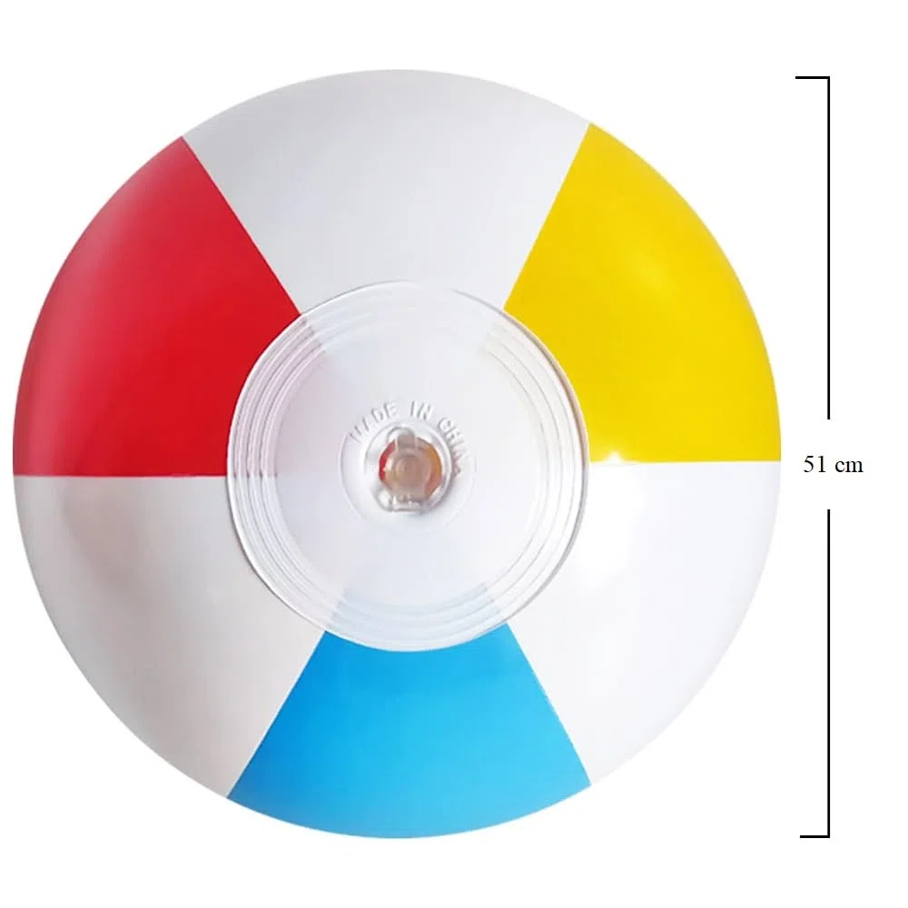 VIRSUS Pallone da Spiaggia Gonfiabile 20NP, Diametro 51 cm, palla in diversi colori giallo, rosso e blu, per Piscina, Mare, per Feste ed Eventi