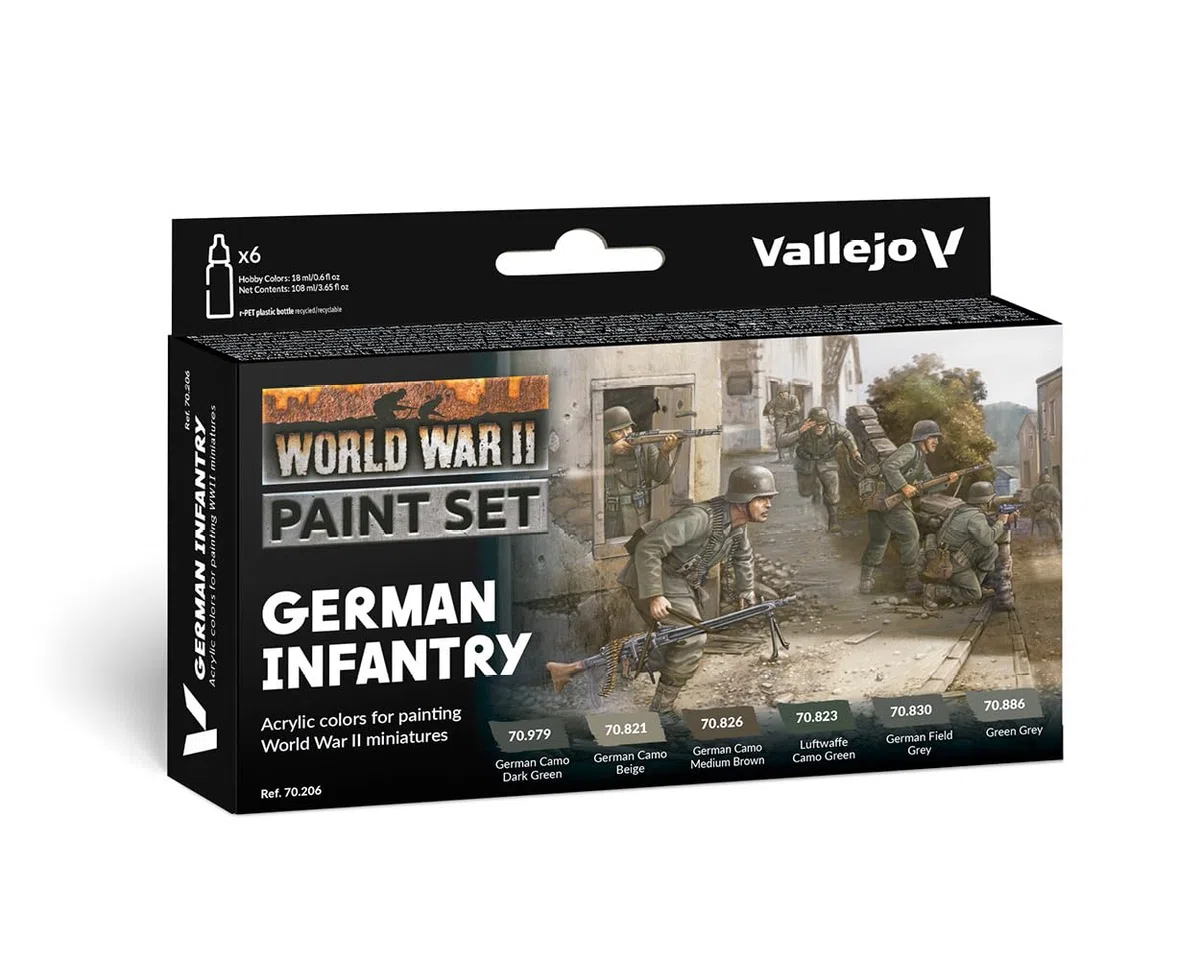 Vallejo 070206 - Set di colori per modellismo tedesco Infanterie, WWII
