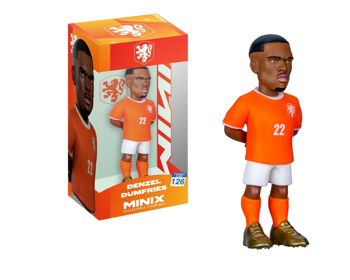 MINIX - Football Stars - Coppa del Mondo #126 - Paesi Bassi - Dumfries - Personaggio da collezione 12 cm