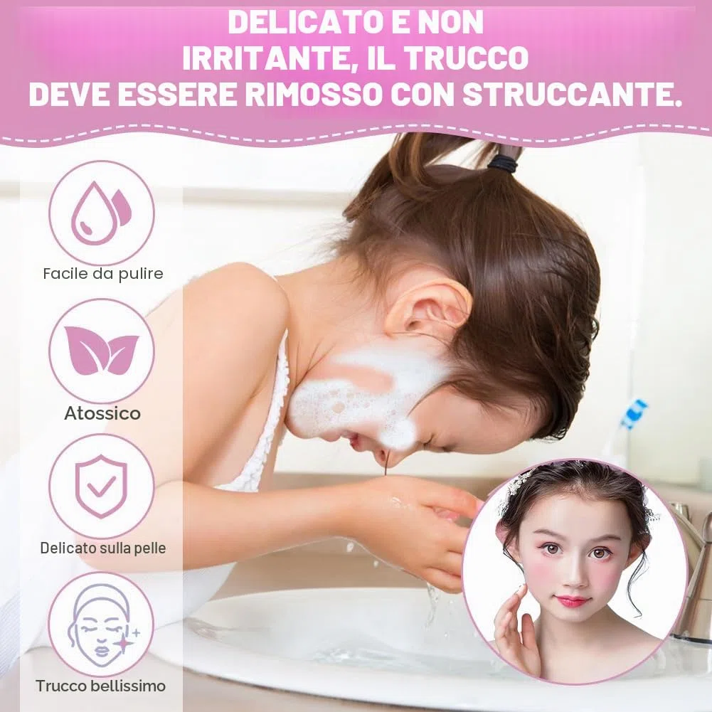 Aomig Trucchi Bambina Set, 43 Colori Trucco Ombretti per Bambini, Regalo per Compleanno, Halloween, Carnevale, Natale e Natale per Ragazze Età 3~8