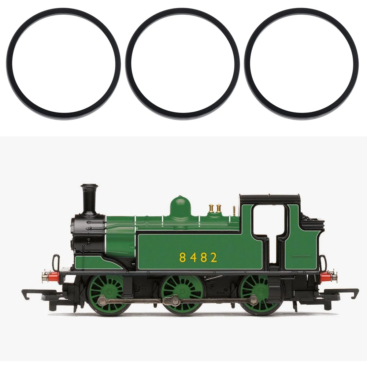 20 pneumatici in gomma per modellini di treno, 17 x 15 x 2 mm, X8101, compatibili con Hornby L6241 L5716
