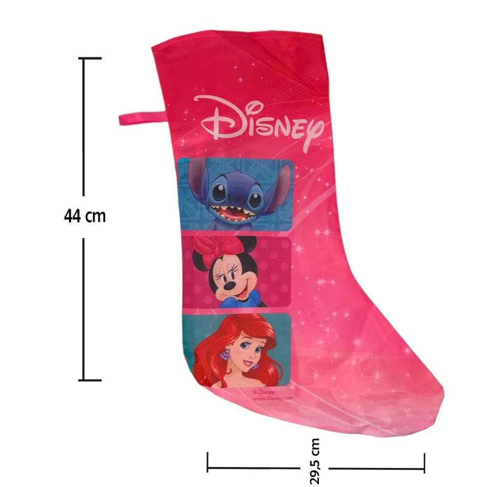 CARTOON Calza della befana con Accessori Stitch e Angel Disney calzettone con 4 Giochi per Bambini, Stitch Rosa