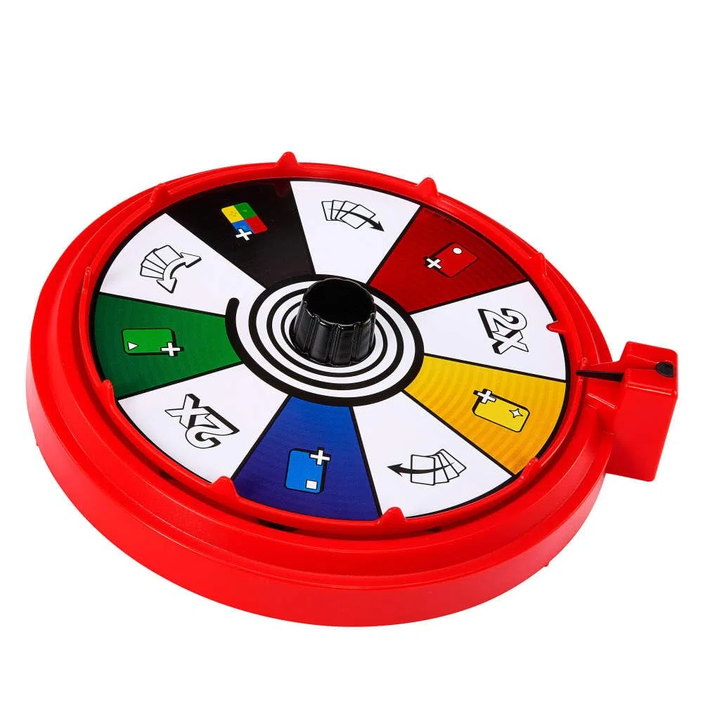 Mattel Games - UNO Spin, versione dell'iconico gioco con spinner e nuove regole, carte speciali per girare la ruota con diversi comandi, per serate di gioco, 7+ anni, JGR00