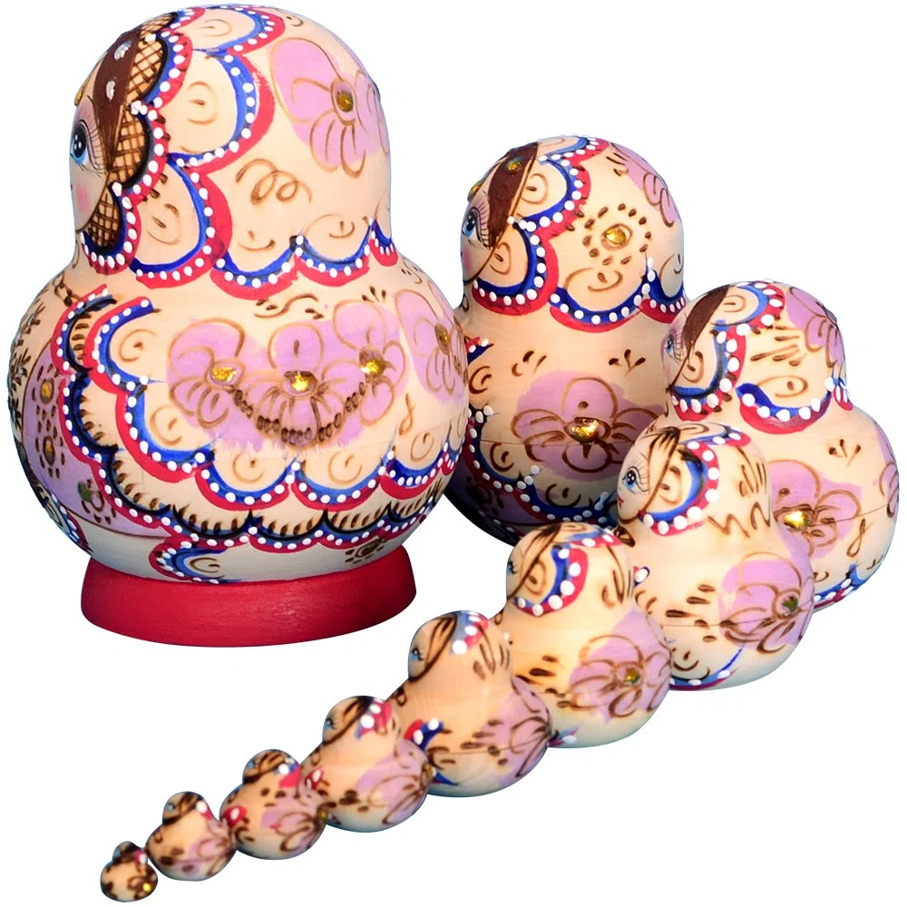 Marchio di Matrioska specializzato, nesting dolls Matrioske Bambola Matrioska russa in 10 pezzi, tiglio di zona frigida, regalo e giocattolo