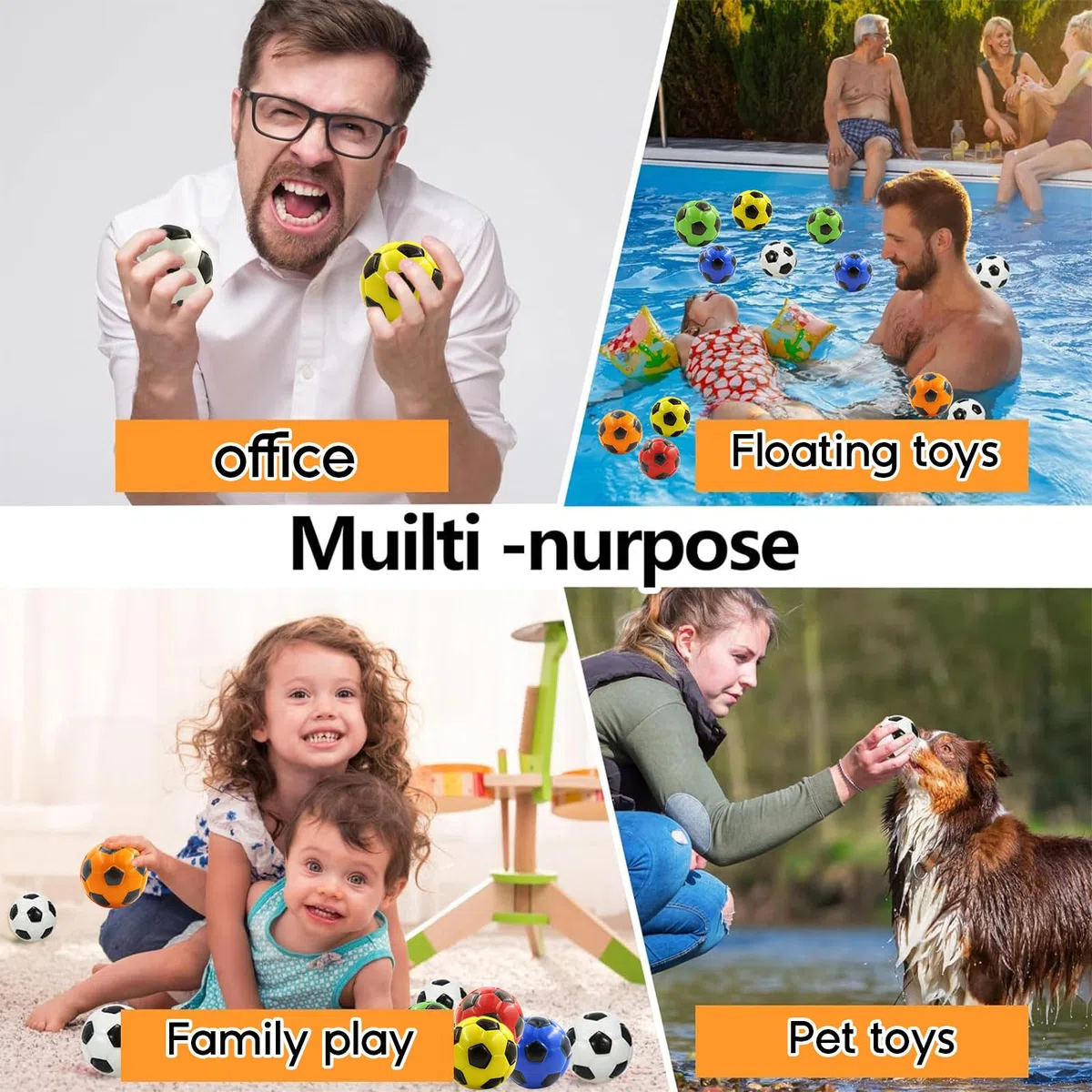 Mini Pallone da Calcio 12 Pezzi, Palle di Schiuma per Bambini, Palline di Spugna Morbida, Mini Palline Sportive, Palline da Calcio Antistress per Bambini e Adulti
