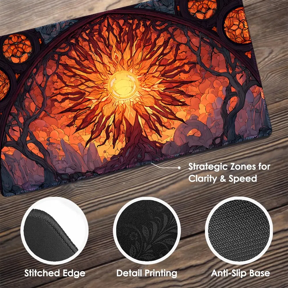 MTG - Tappetino da gioco per giochi da tavolo + borsa impermeabile nera, bordi cuciti, superficie in gomma liscia, tappetino da gioco MTG con zone (un tappetino da gioco originale) (senza zona, 5)