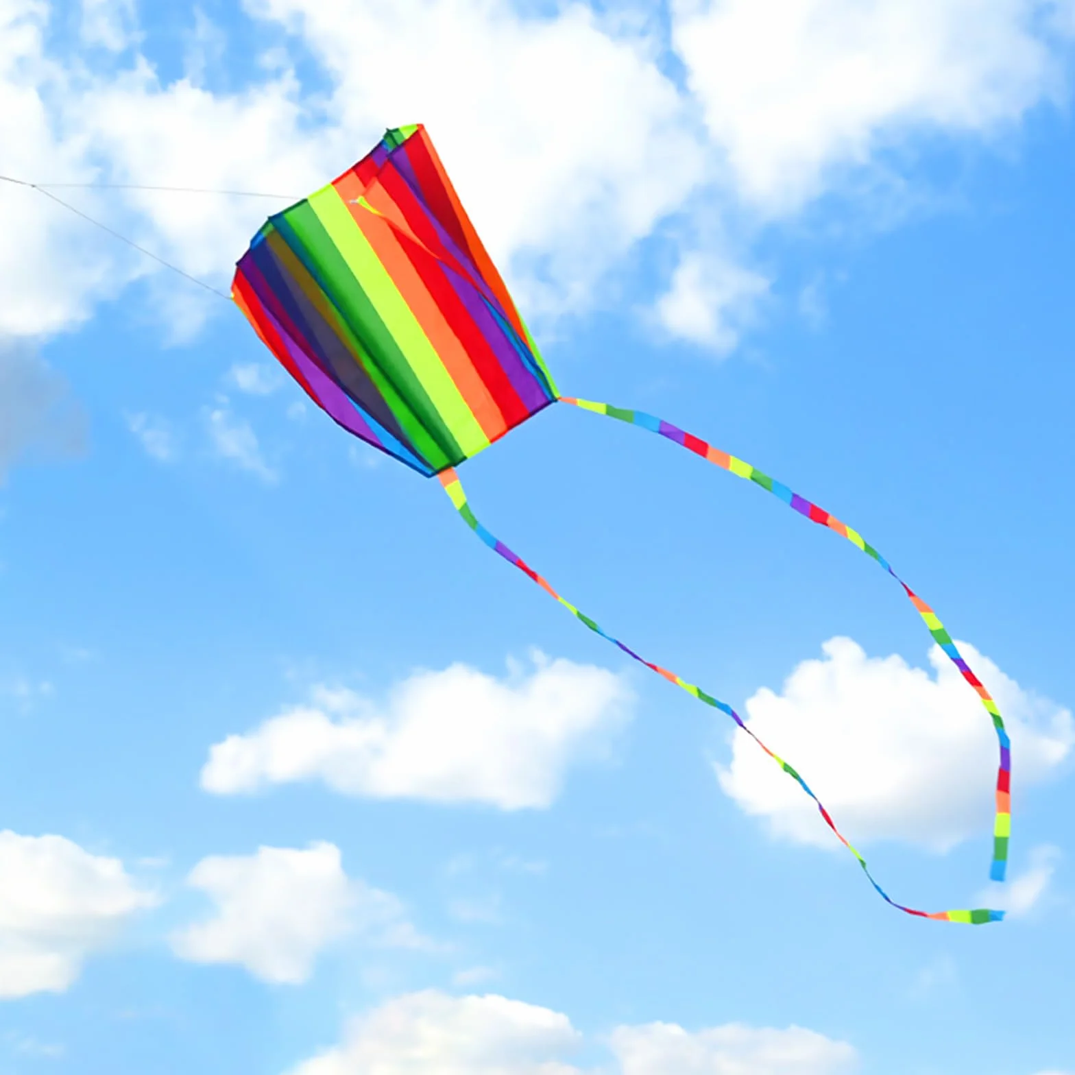 Aquilone Arcobaleno Colorato Tascabile con Coda Lunga, Aquiloni Tascabili, Aquiloni Facili da Far Volare per Principianti, Ideale per Parchi Spiaggia o Attività all'Aperto