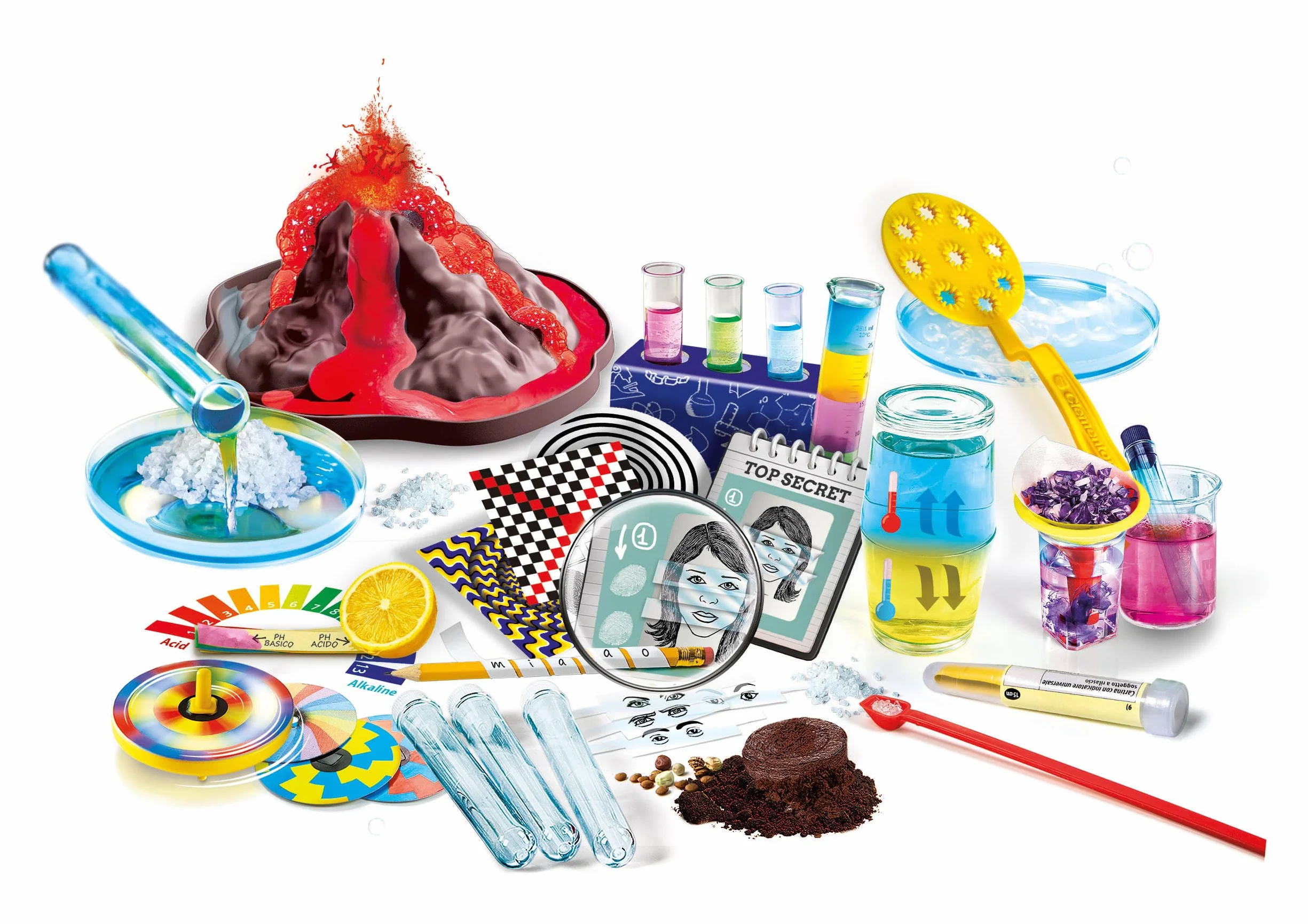 Clementoni Scienza e Gioco Lab - I Migliori 100 Esperimenti, Laboratorio di Scienze Bambini 8+ Anni per Scoprire Discipline Come Chimica, Fisica, Botanica, Gioco Made in Italy, Lingua Italiana, 19395