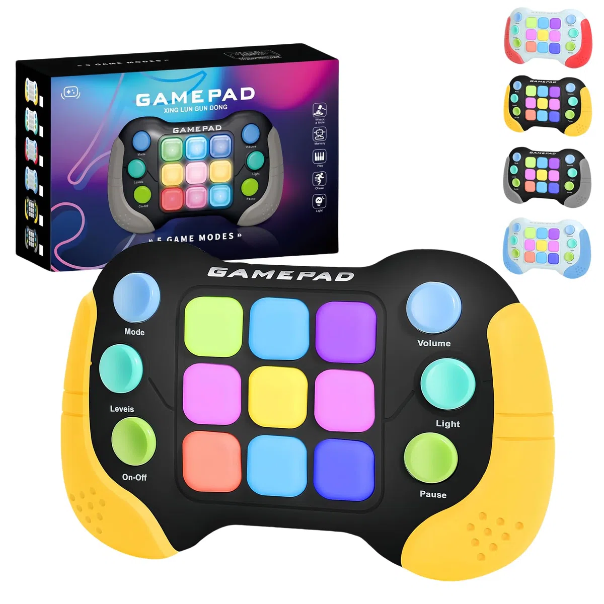 Pop Elettronico Gioco Giallo, Macchina da Gioco Fidget per Sensoriale, Giocattoli Sensoriali Fidget per Autismo, Rompicapo Veloce Giocattolo Manuale per Alleviare lo Stress Bambini e Adulti