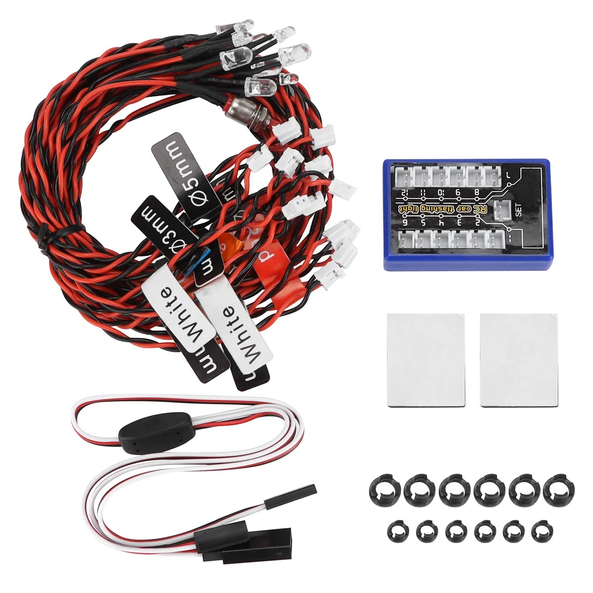 12 Modello RC Simulazione della Luce di Controllo Modello Flash Sistema di Illuminazione Per Auto Luce di Controllo Accessorio Per Auto RC Kit di Illuminazione LED Per CC01 1/10 1/8 RC Car