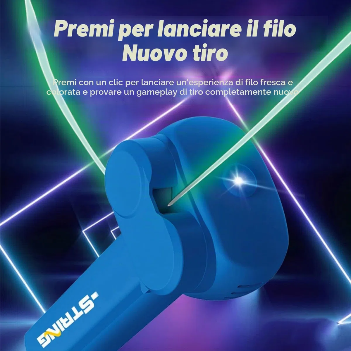 Lasso Shooter per bambini, Elica del lanciatore di corde, Lasso che brilla nel buio, Giocattolo a molla di tiro, giocattolo di tiro di corda manuale con cerniera