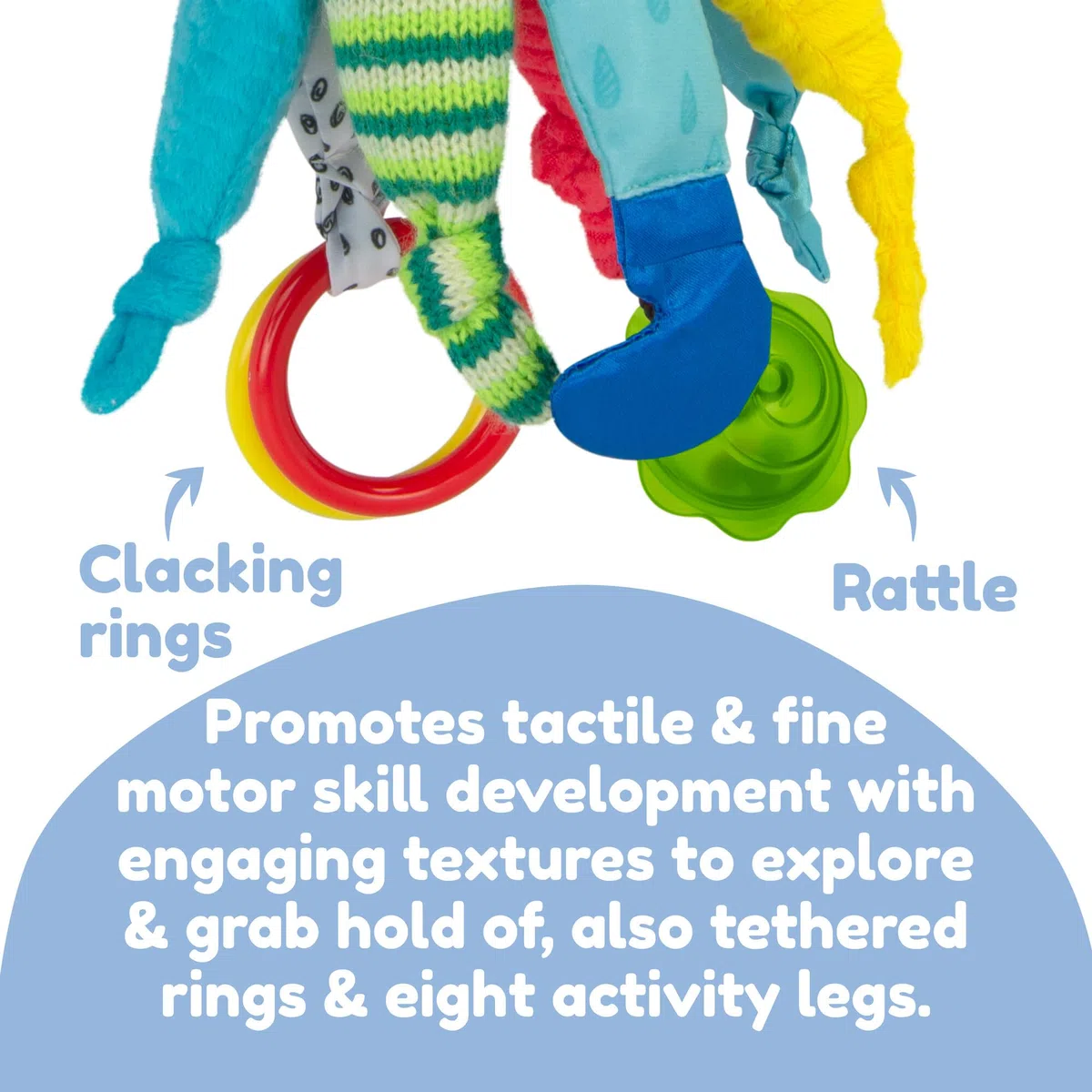 Lamaze Captain Calamari, Clip on Pram and Pushchair Newborn Baby Sensory Toy for Babies Boys and Girls from 0 to 6 Months