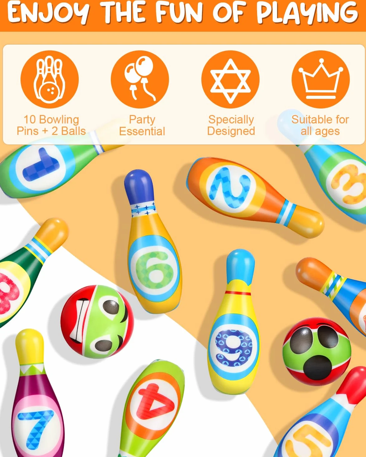 Set da 12 pezzi da bowling per bambini, con bowling e borsa per il trasporto, giocattolo per lanciare lattine, mini giocattolo per interni ed esterni, a partire da 2 3 4 5 6 anni, per bambini