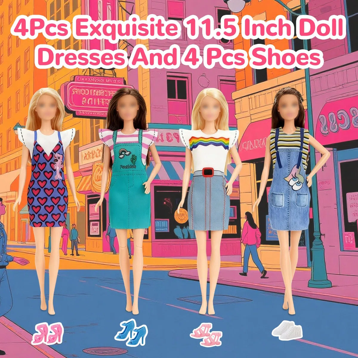 43 pezzi set di abbigliamento da campeggio compatibili con Barbie, accessori per bambole da 29,2 cm: 1 tenda per bambole, 4 vestiti, 4 scarpe, 4 cuccioli, 7 animali domestici, 1 accessorio binocolo