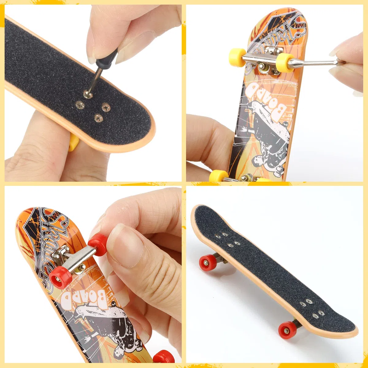 KETIEE Mini Skateboard da Dita con Rampa, Finger Skateboards Rampa con 2 Fingerboard e Finger Scooter Skatepark Rampe Finger Skate Park Kit per i Regali dei Bambini (1810-6E Aggiornamento)