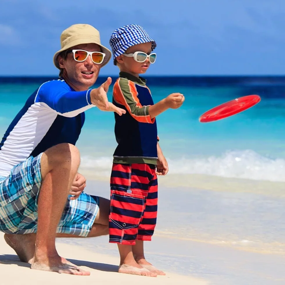 EQLEF Il dischetto di Volo del Flying disks Non Fa Scivolare i Giocattoli del Silicone Molle del Bambino Tempo di Kid Sport all'aperto 2 pc (Rosso e Blu)