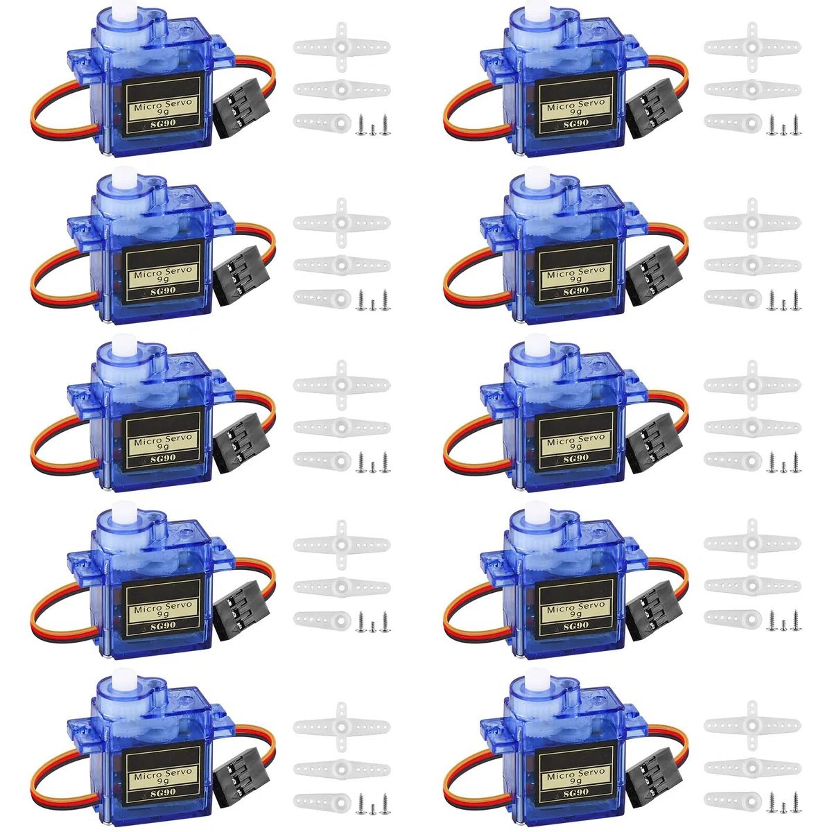 GOMETY 10 pz 9G Micro Servo Motore Micro Motore Servo Servo per Elicottero Auto Modelli Veicoli Controllo con Cavo, Mini Servos Arduino Project