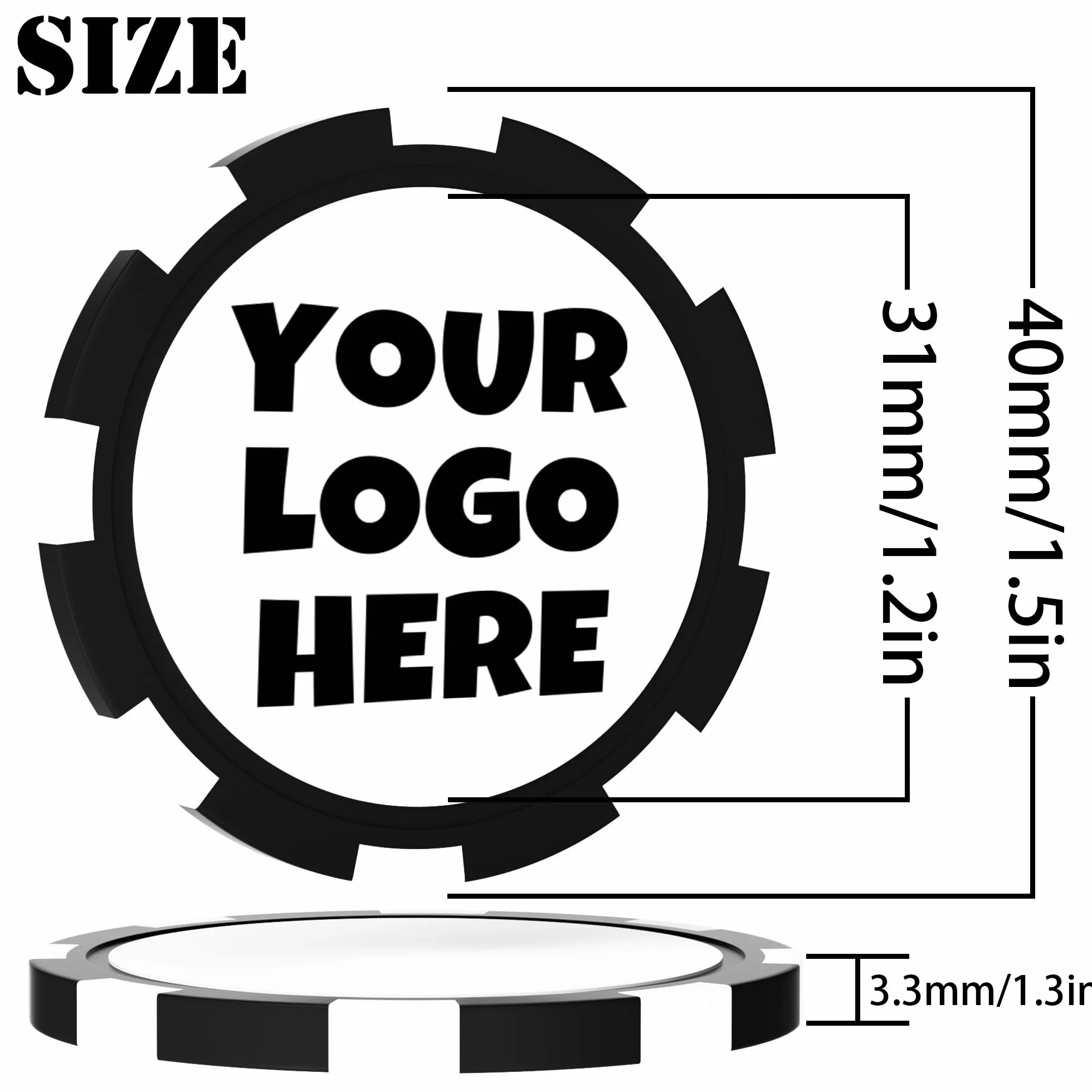 25 fiches da poker in argilla personalizzate, 40 mm pesanti 11,5 grammi di fiches da poker personalizzate con logo o testo, gettoni personalizzati per bar, feste, biglietti da visita, golf