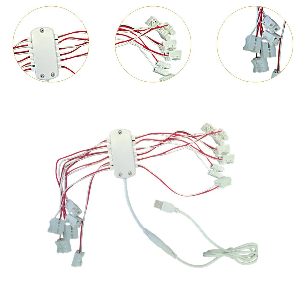 Alimentatore USB da 5 con 12 Porte per Plastici di Treni, Ferrovie in Miniatura, Diorami Architettonici, Parti di Ricambio per Modellismo Ferroviario con Un Cavo USB da 1 Metro