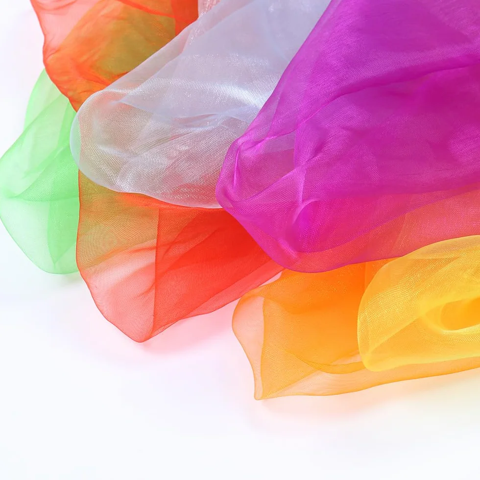 10 pezzi di fazzoletti quadrati per jongliere fazzoletti di seta fazzoletti di chiffon, fazzoletti da performance per danza, fazzoletti da ginnastica per jongliere sciarpe per danza, jongliere