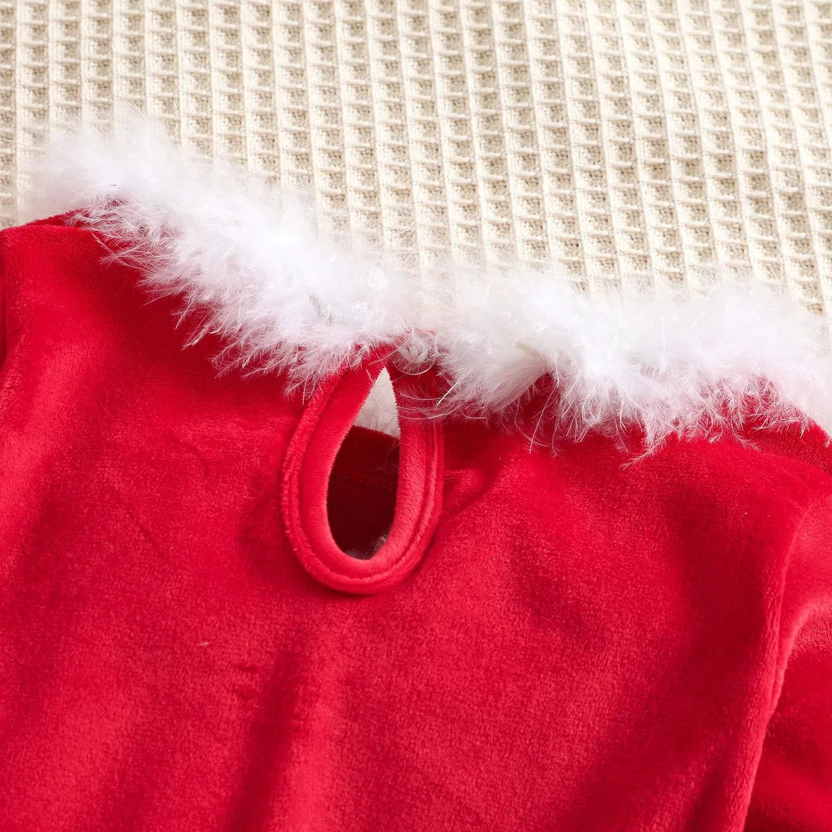 3Pcs Costume Babbo Natale Bambina Vestito Natale Bambina Costume Natalizio Completo Festival Abiti da Festa + Scialle + Cappello Ragazza Vestiti Natalizi Bambina
