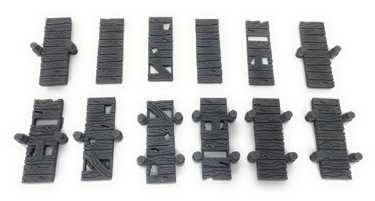 Passerelle e piattaforme a molla, 16 pezzi, scenografia Fantasy per Wargames, compatibile con miniature 28 mm-32 mm - Stampa 3D