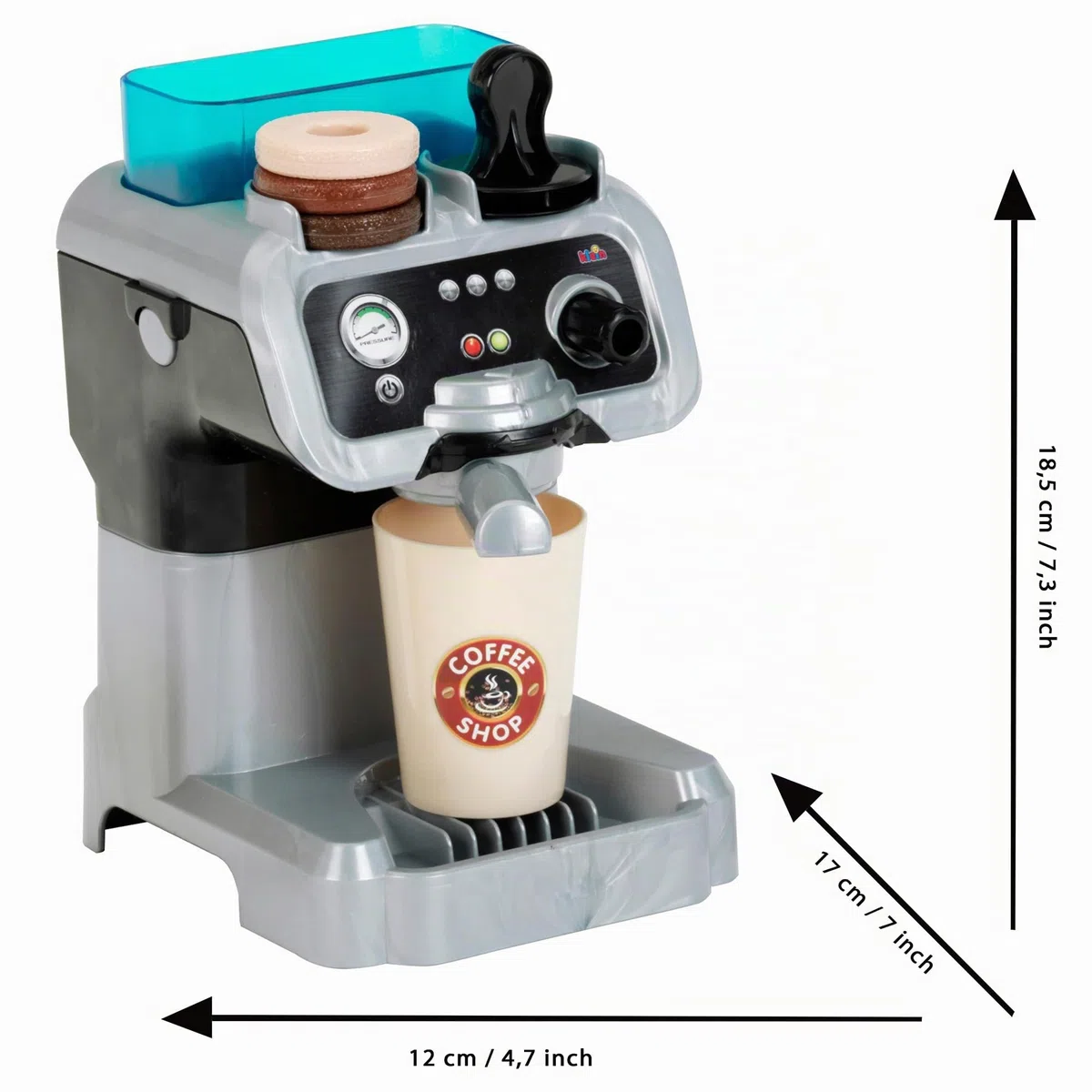 Theo Klein 9510 Macchina per caffè Espresso Barista i con Serbatoio dell'Acqua e Funzione di Scorrimento i Giocattoli per Bambini dai 3 Anni in su