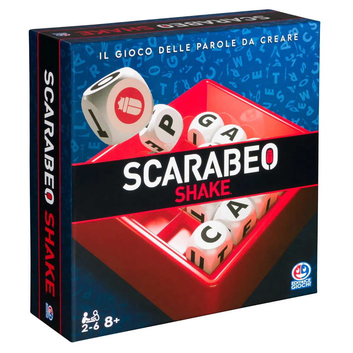 Editrice Giochi, Scarabeo Shake, Gioco da Tavola Veloce, Giochi di Società e Strategia per la Famiglia, Edizione rapida, Dai 2 ai 6 Giocatori, Giochi da Tavolo da 8 anni in su