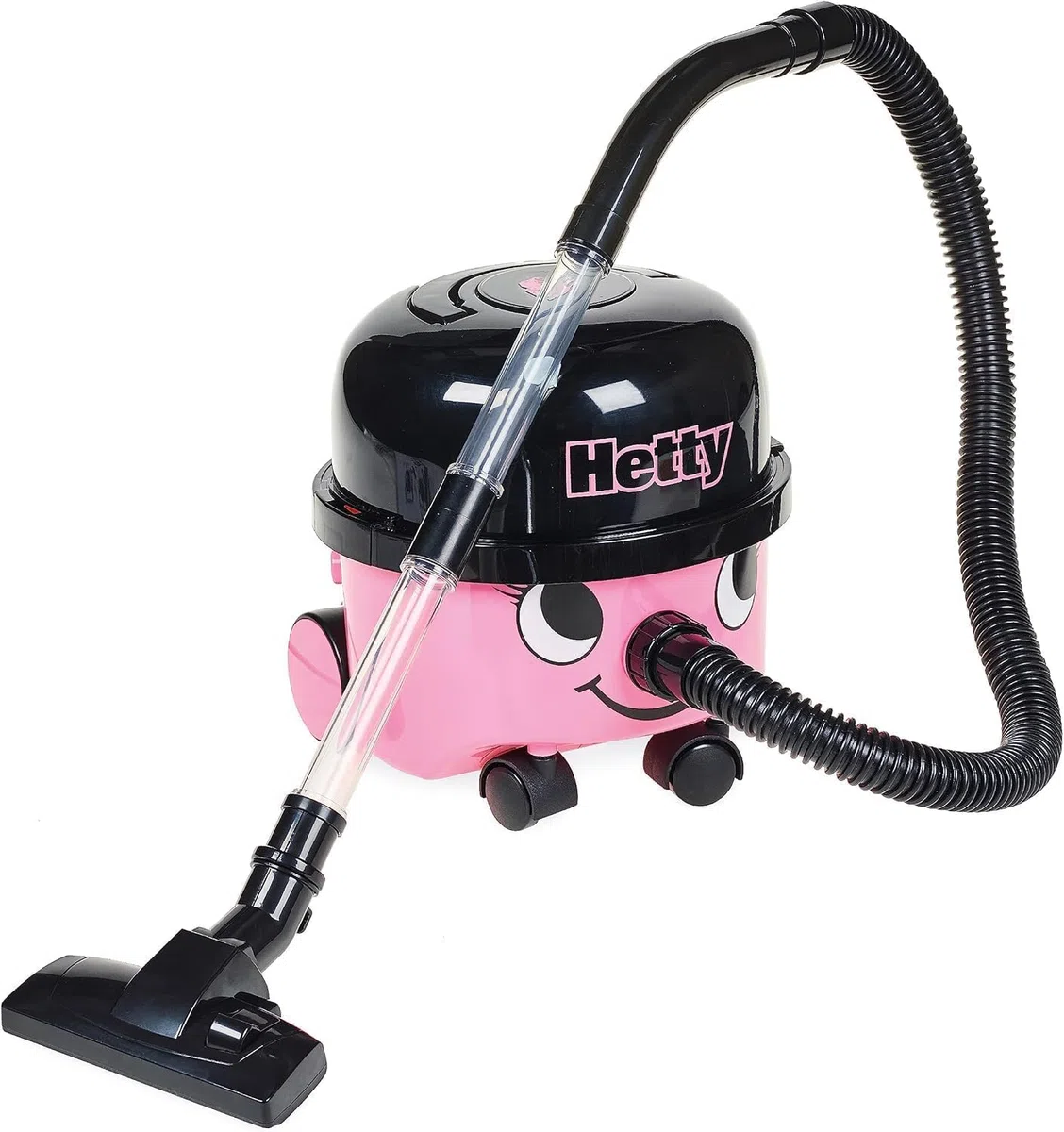 Casdon Giocattoli Henry & Hetty - Aspirapolvere Hetty - Aspirapolvere rosa che funziona davvero con accessori - Set di pulizia per bambini - Età: 3+ anni