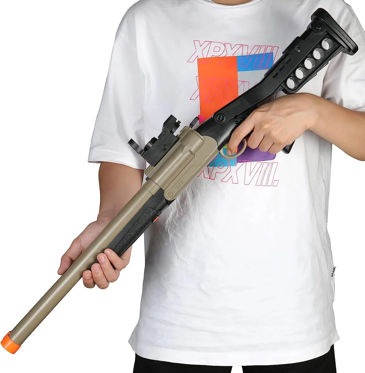 Fucile a Doppia Canna Giocattolo con 90 Proiettile Morbido per Bambini 8+, Pistola Giocattolo Pistola con Proiettili di Gomma per Giovani, Adolescenti Regalo di Compleanno
