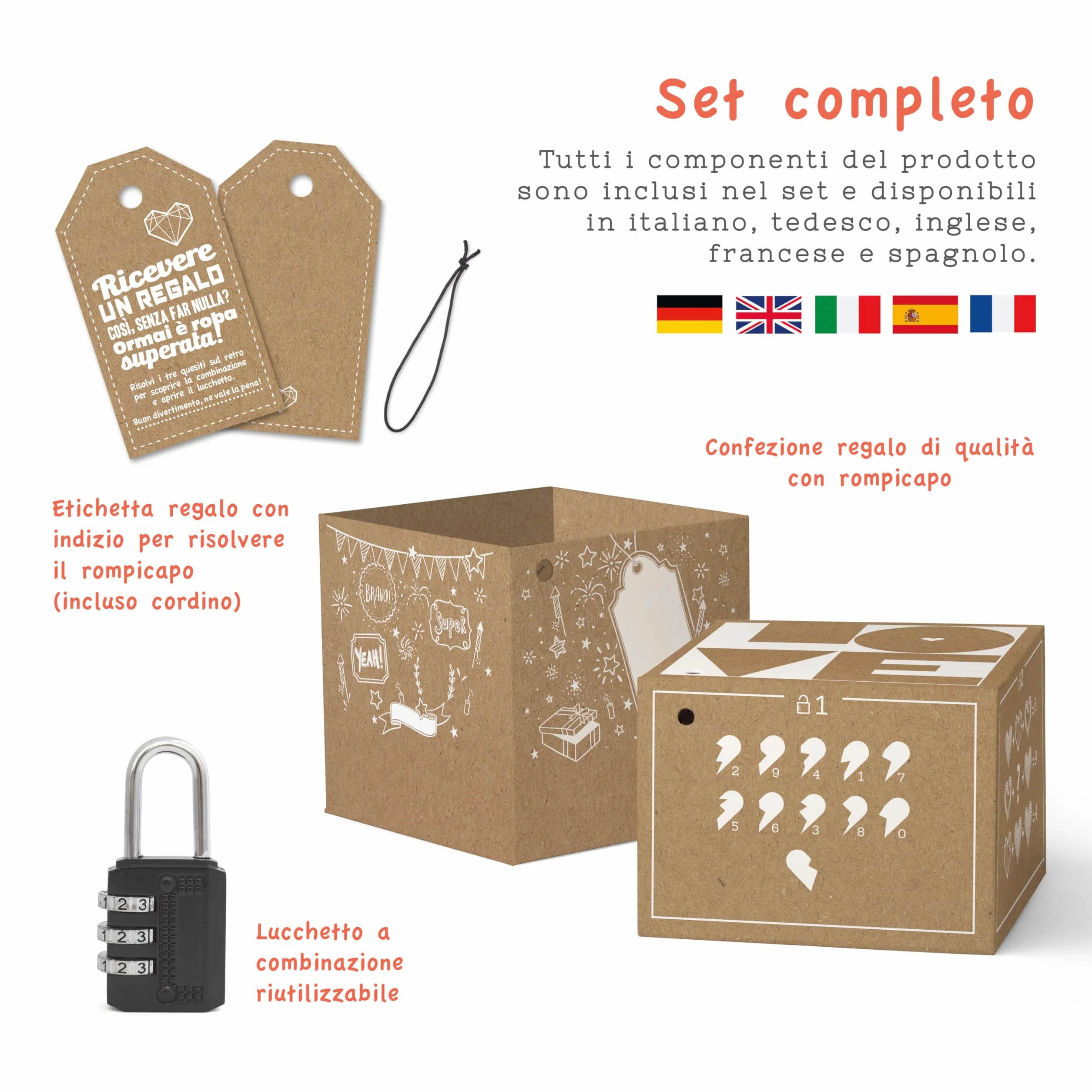 SURPRISA Confezione regalo, regalo per denaro, buoni per matrimonio, San Valentino, anniversario di matrimonio, puzzle