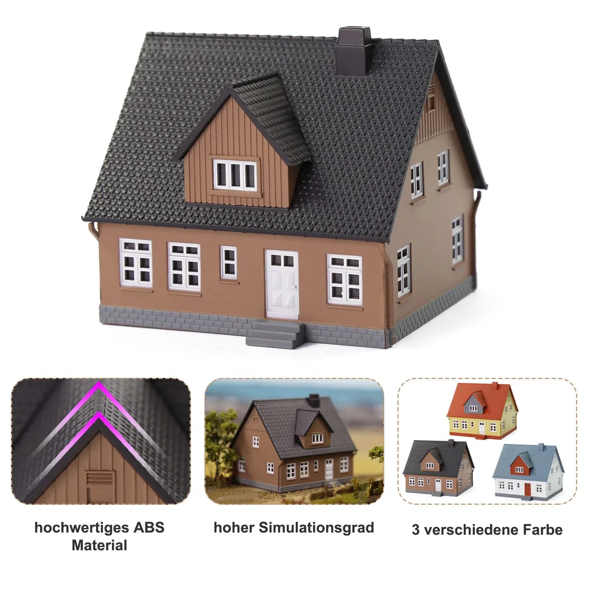 Evemodel 1 pezzo 1:160 Traccia N Case, set di modellismo per casa indipendente, gazebo Break accessorio per la decorazione del modellino ferroviario (nero)