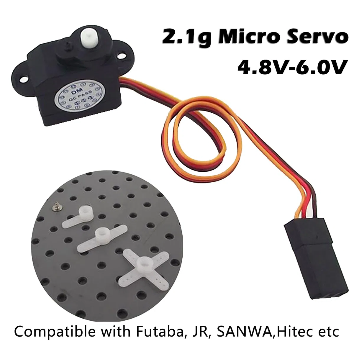 2.1g RC Micro Servo 2g Sub Mini servo 180 Gradi DM-S0020 4.8V-6V per RC Hobby Parti (2PCS)