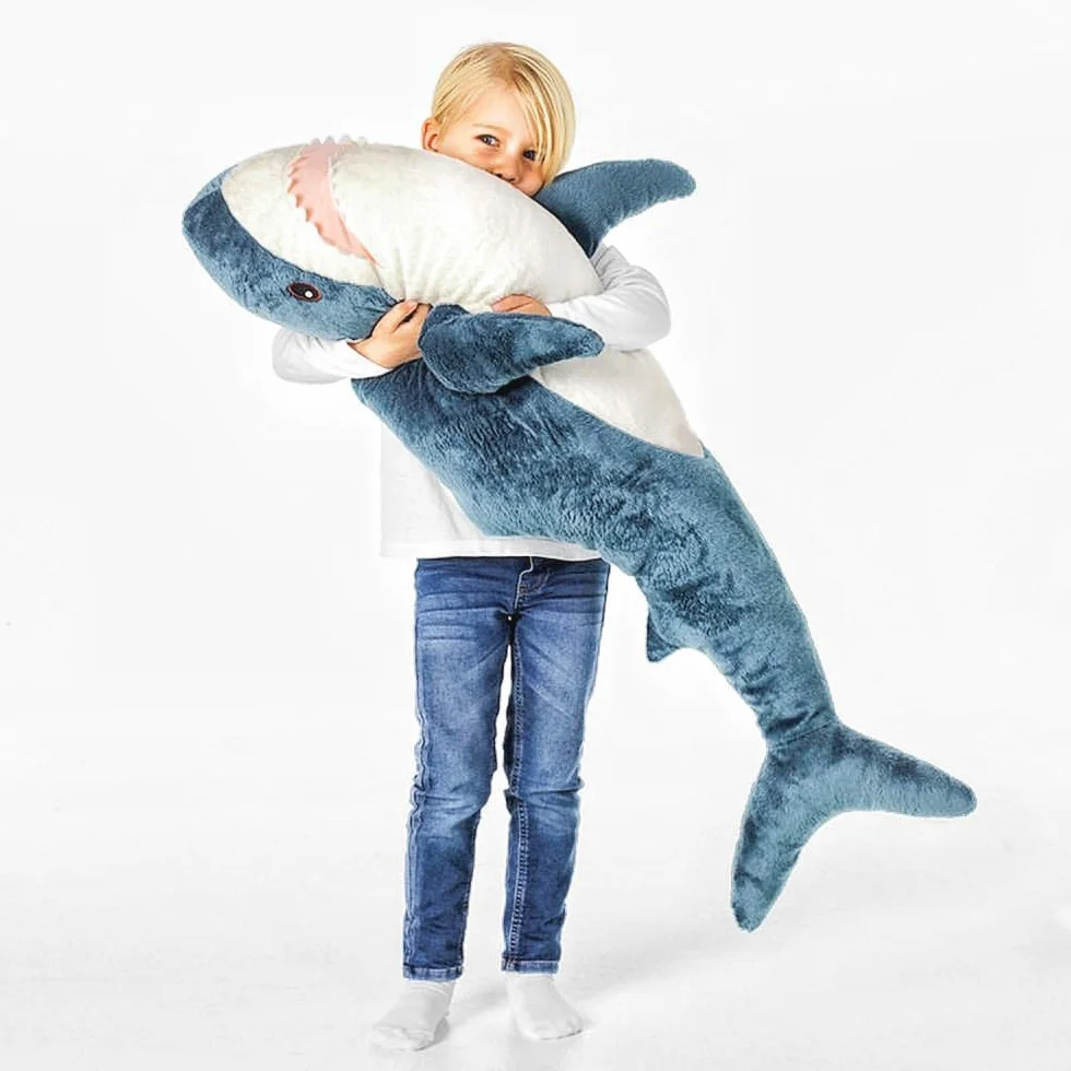XIAOHONG Peluche a forma di squalo gigante, morbido cuscino decorativo a forma di squalo, regalo per bambini