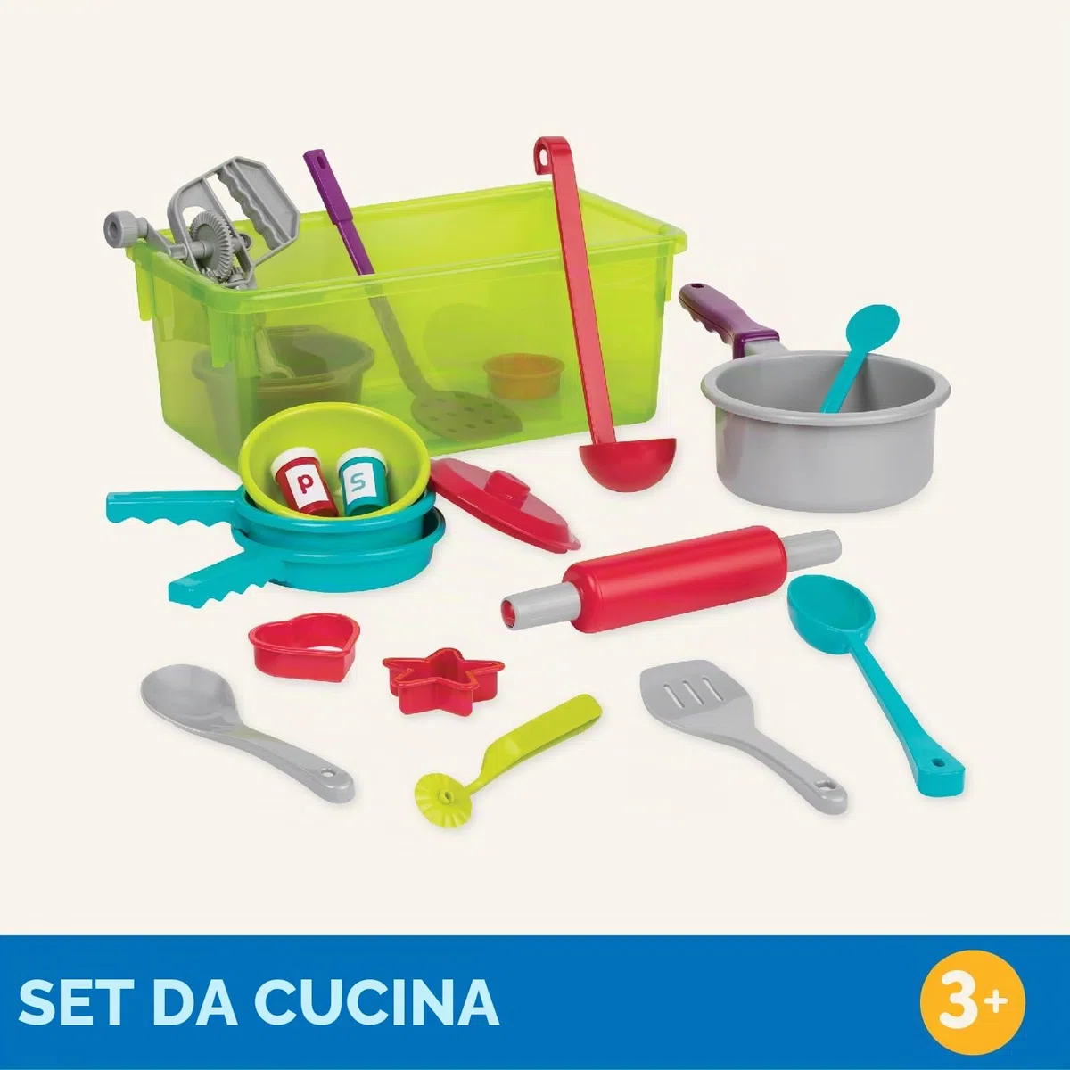 Battat - Set di cucina per finta - Piatti e utensili per giocare - Set da cucina per bambini - 3 anni +