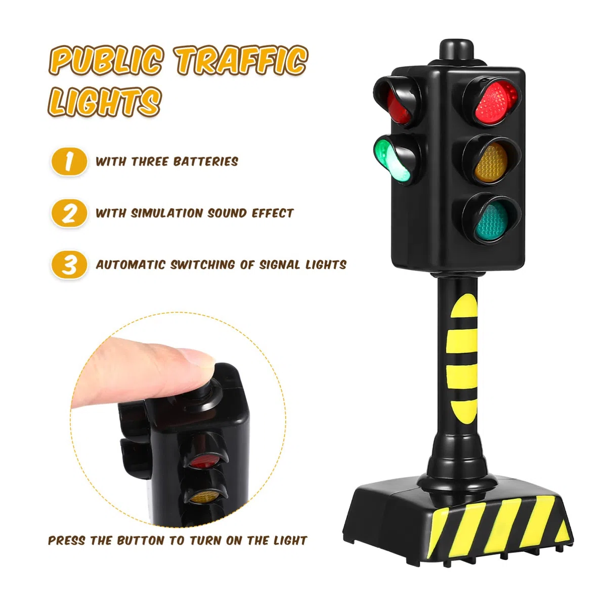 TOYANDONA 2Pcs Semaforo Giocattolo Mini Segnali Stradali Giocattoli Lampada LED Semafori Modello per Bambini Segnali Stradali Educativi Giocattoli