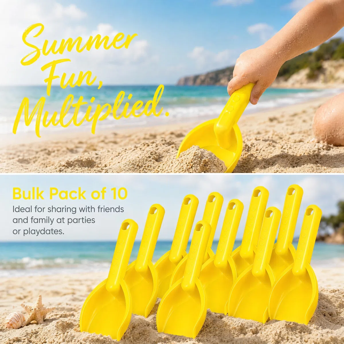 Amosfun Set 10 Pale Da Spiaggia Per Bambini 7 Pollici in Plastica Colorata Giocattoli Da Spiaggia Per Scavo E Giochi All'Aperto