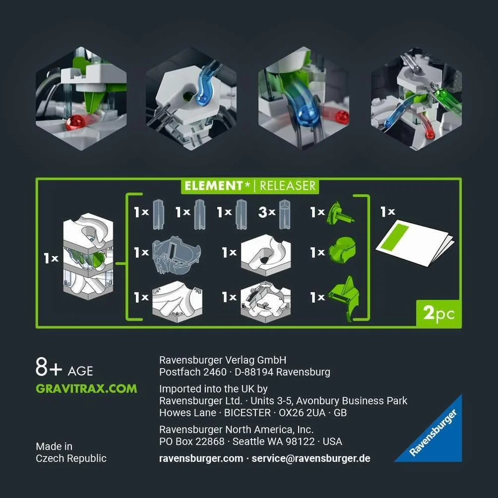 Ravensburger GraviTrax PRO Element Releaser - Zubehör für Das Kugelbahnsystem. Kombinierbar mit Allen GraviTrax Produktlinien, Starter Sets, Estensioni ed Elementi, Konstruktionsspielzeug AB 8 J.
