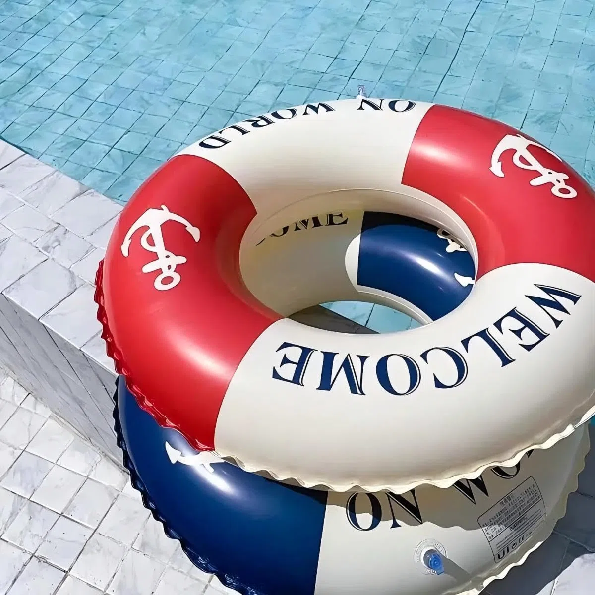 Anello di nuoto gonfiabile, Anello di Nuoto Gonfiabile Galleggiante Adulti, Salvagente Adulti in PVC con Valvola d'Aria, Anelli Gonfiabili Piscina Galleggiante, Aiuto al Nuoto
