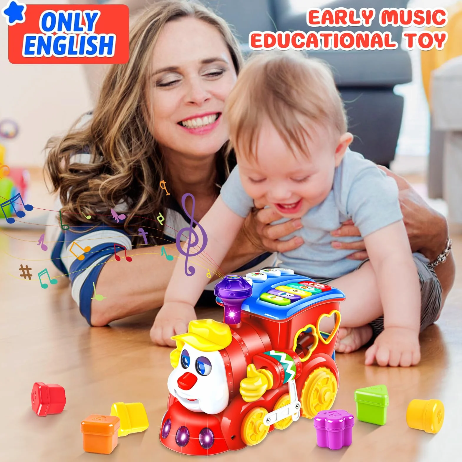 Giochi Bambini 1 2 Anno Treno Musicale Giocattoli Regalo Bambino 1 Anno Educativi l'apprendimento con luci/musicali Compleanno Natale Bambino Bimba Giochi Montessori 1 2 3 Anno Neonato 6 9 12 18 Mesi