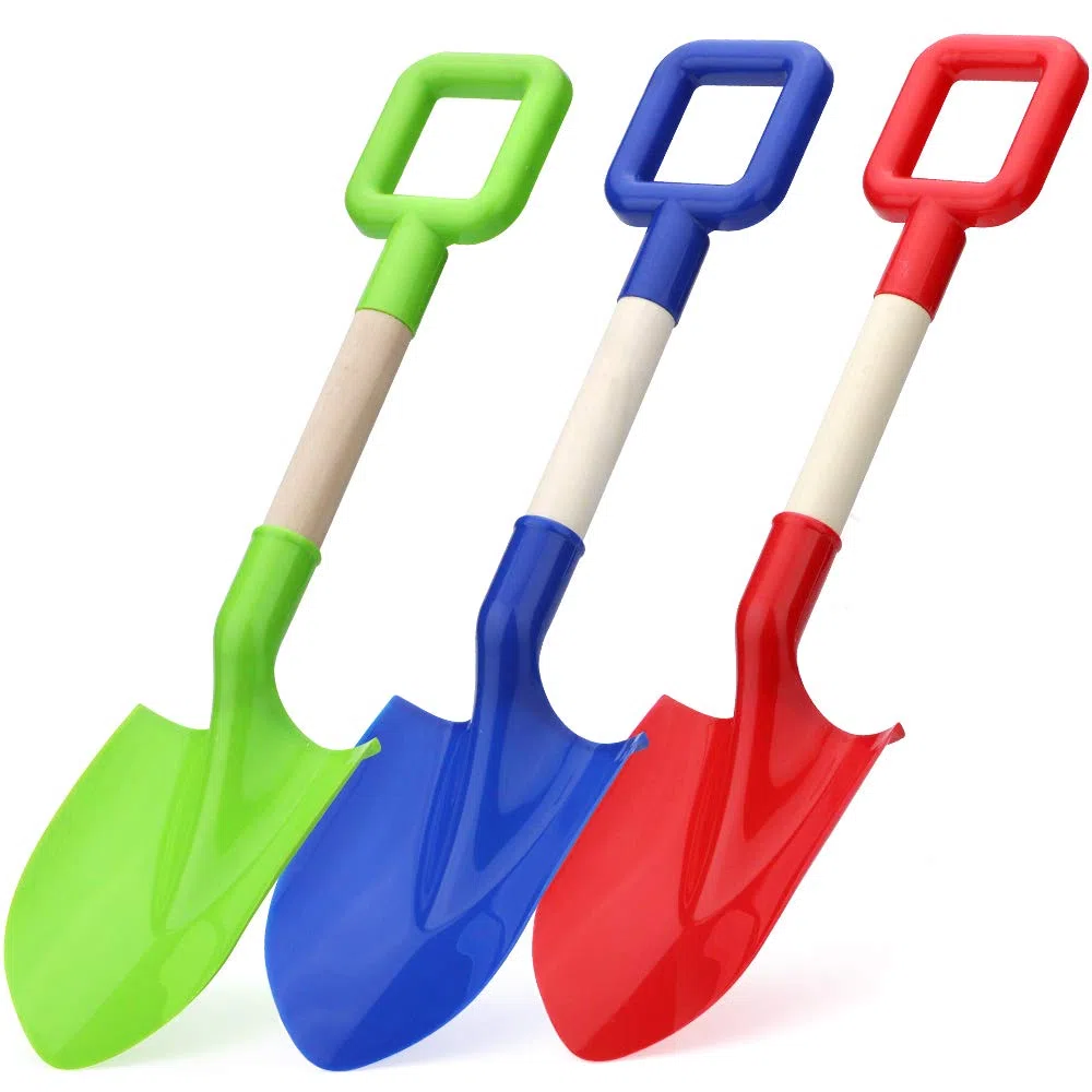 40 cm di lunghezza per bambini Spiaggia Picche di Sabbia Giocattoli Strumenti di Giardinaggio Kit Sandbox Robusto Paletta in Legno Resistente Manico In Plastica ABS Vanga per Giardino Sabbia