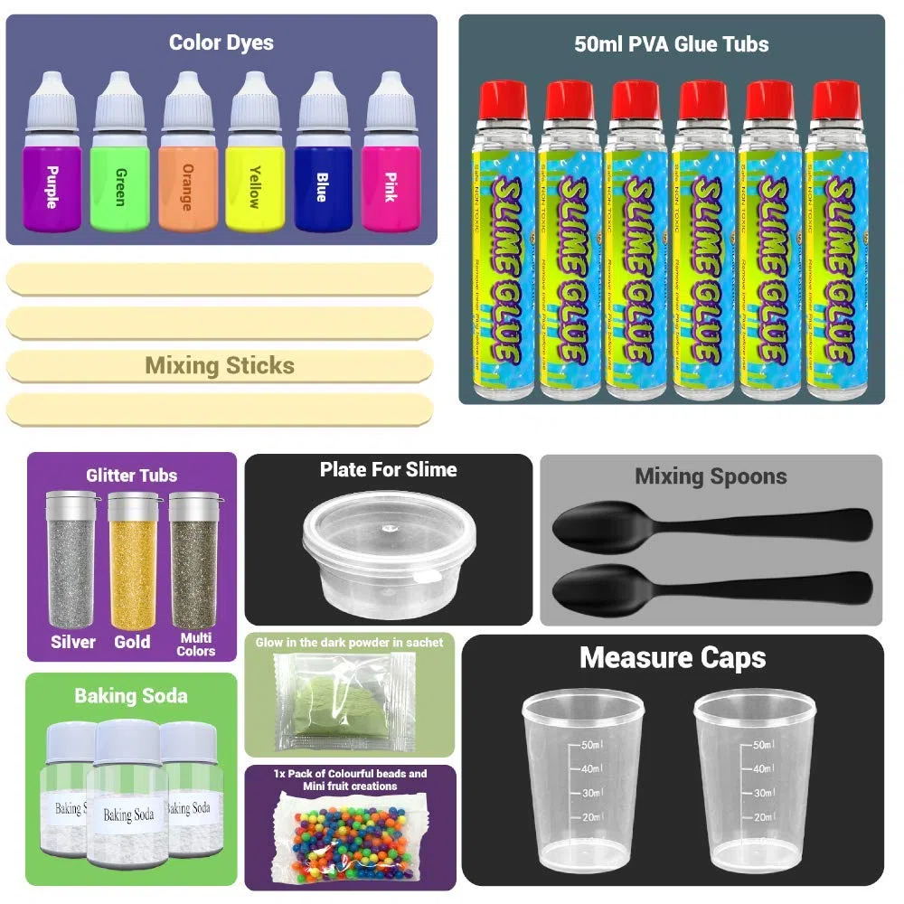 Desire Deluxe Kit Slime Fai da te Slime Lab Set completo Gioco Scienza per bambini età 4 5 6 7 8 9. Laboratorio Slime Ingrediente attivatore. Attività educativa per bambini e bambine - Idea regalo