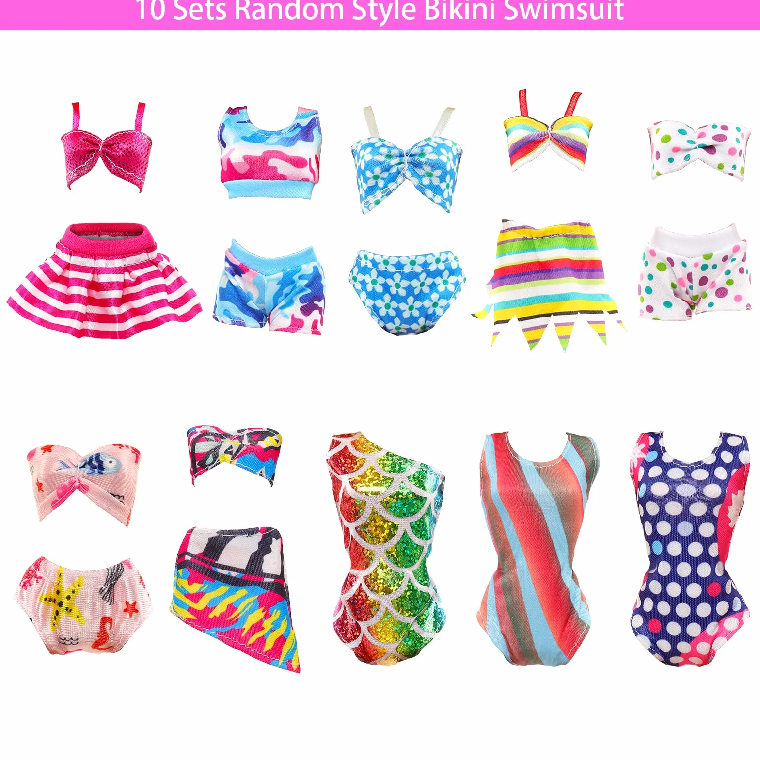 Miunana 31 Accessori Per 11.5 Pollici 28 - 30 CM Bambola: 10 Costumi Da Bagno + 10 PCS Scarpe + 11 Accessori (Selezionati A Caso)