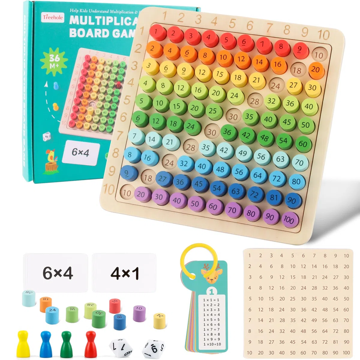 Tabella di Moltiplicazione Montessori, Tabelline per Bambini Montessori, Tavola Delle Moltiplicazioni, Tavola Delle Tabelline in Legno, Gioco Tabelline Montessori Educativo per Bambini dai 3 Anni