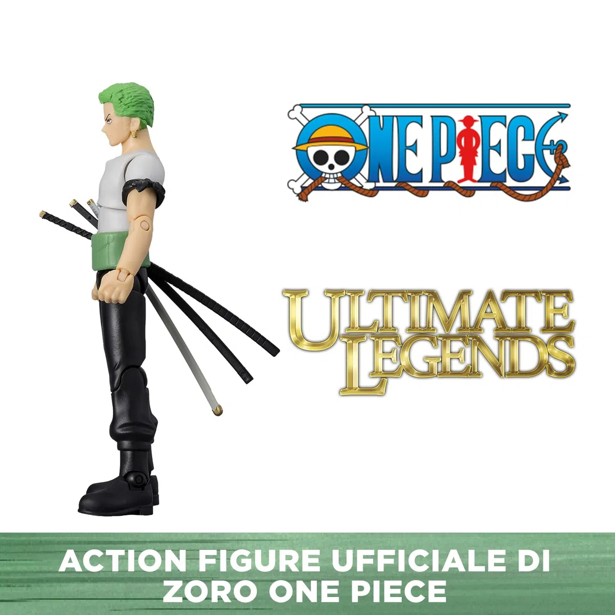 BANDAI - Ultimate Legends HD - Figurina One Piece 12 cm - Roronoa Zoro - Licenza ufficiale One Piece - Figurina articolata Zoro - Giocattolo per bambini 4 anni e + - VE91032